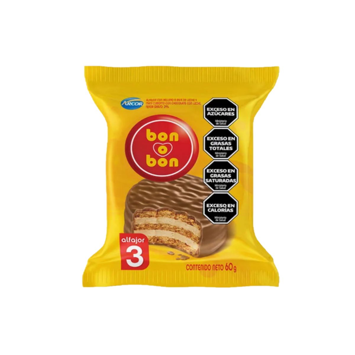 Alfajor chocolate triple Bon o Bon -60 Gr